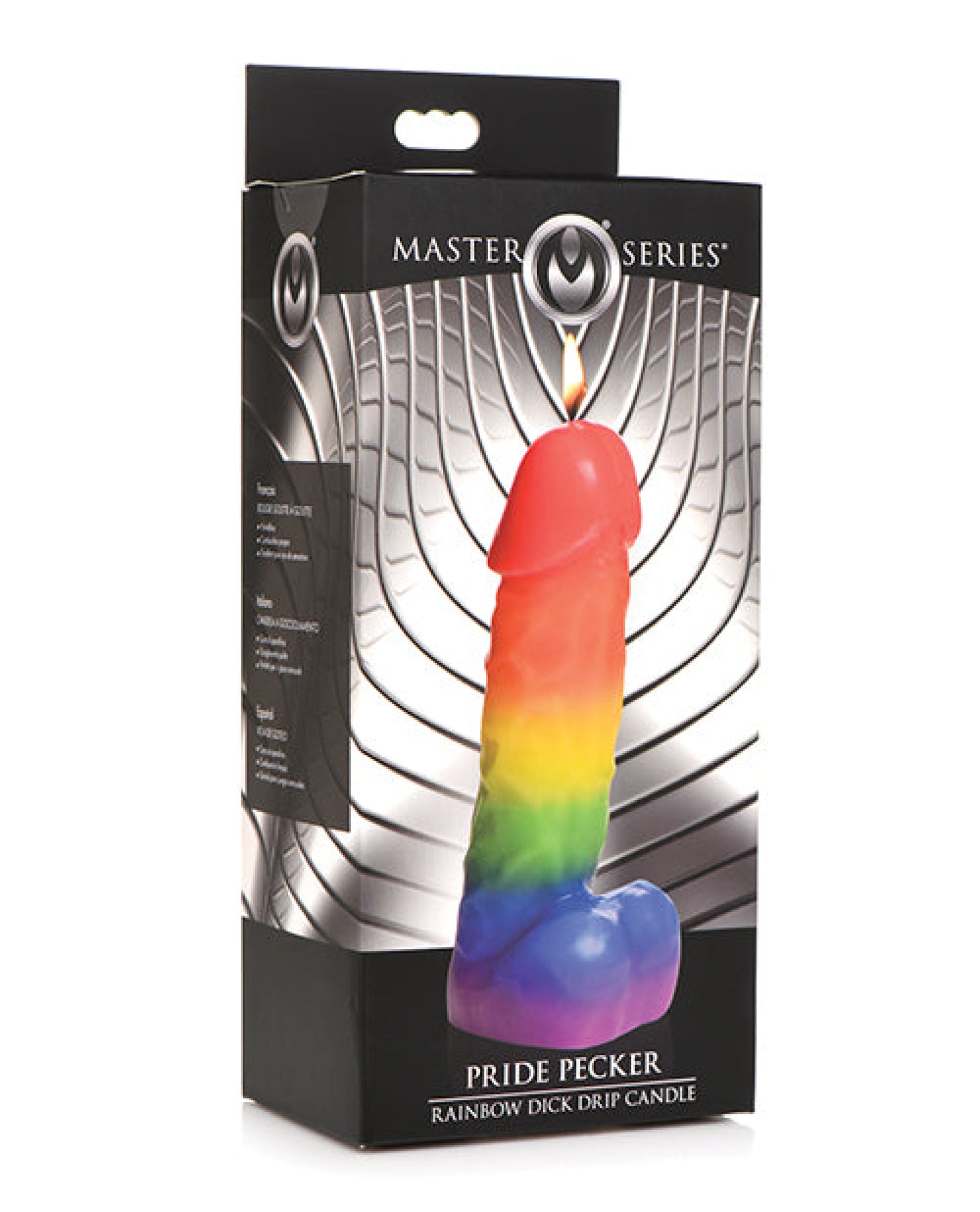 Master Series Pride Pecker Dick Drip Candle - Rainbow Master Series