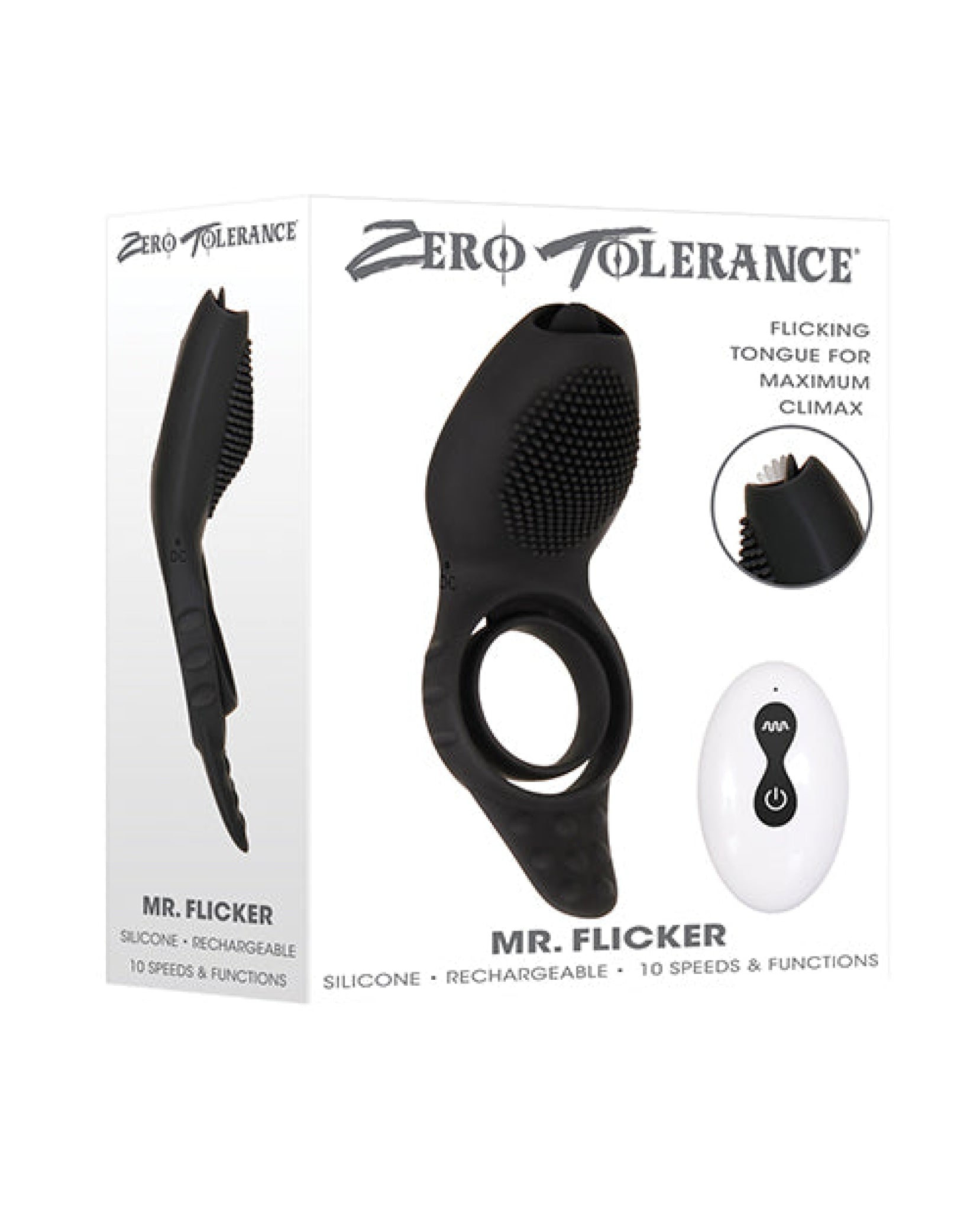 Zero Tolerance Mr. Flicker Vibrating Cock Ring - Black Zero Tolerance