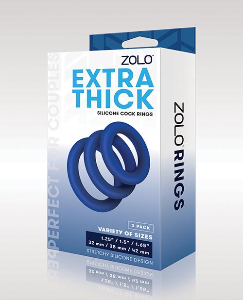 Zolo Extra Thick Silicone Cock Rings - Blue Pack Of 3 Zolo™
