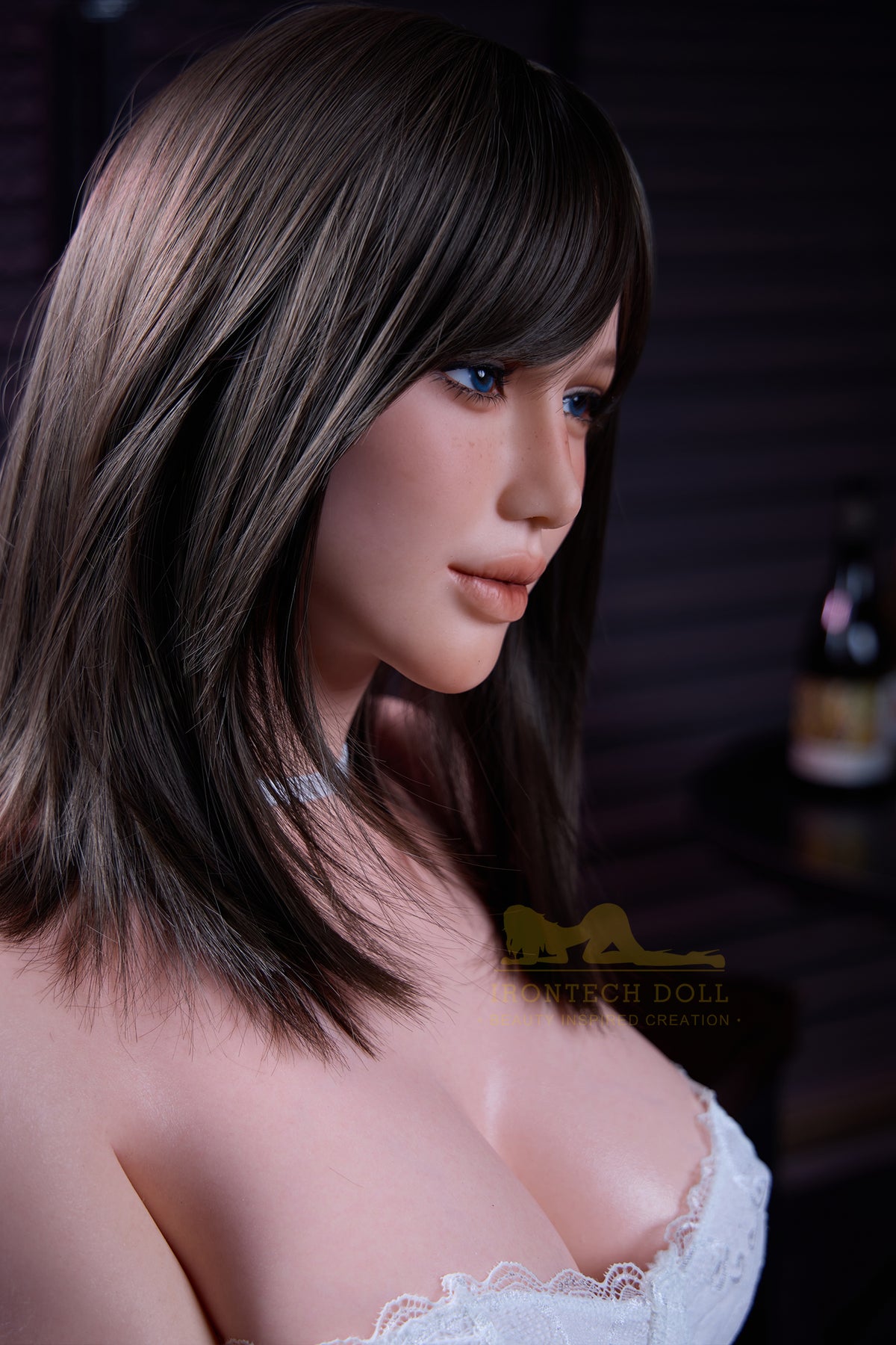 Celine 164cm (5ft4) E-Cup Natural skin seamless neck AIO body Real Life Silicone Sex Doll - IronTech Doll® - photo 8
