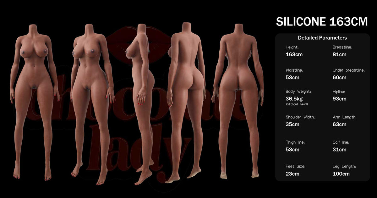 Lily 163cm E-Cup Silicone Sex Doll - Chocolate Lady Doll