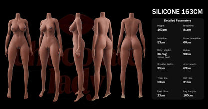 Lily 163cm E-Cup Silicone Sex Doll - Chocolate Lady Doll