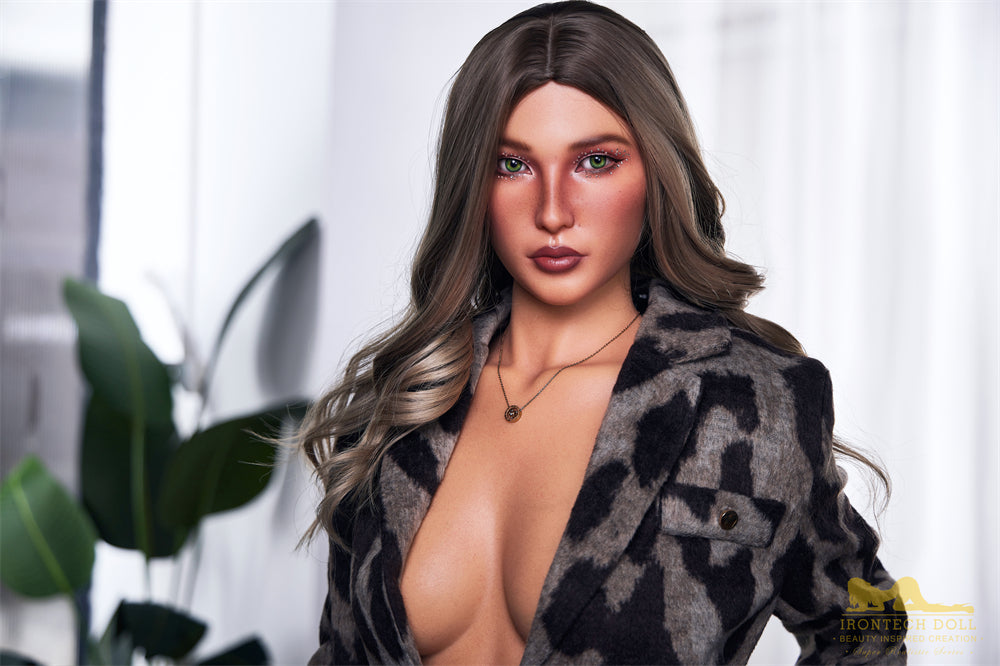 Catlin dark tanned 168cm(5ft6) A-Cup Silicone Love Doll - Irontech Doll® - side view
