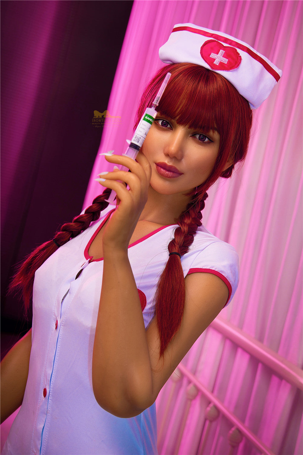 Celine Nurse 168cm(5ft6) A-Cup Silicone Love Doll - IronTech Doll® - side view
