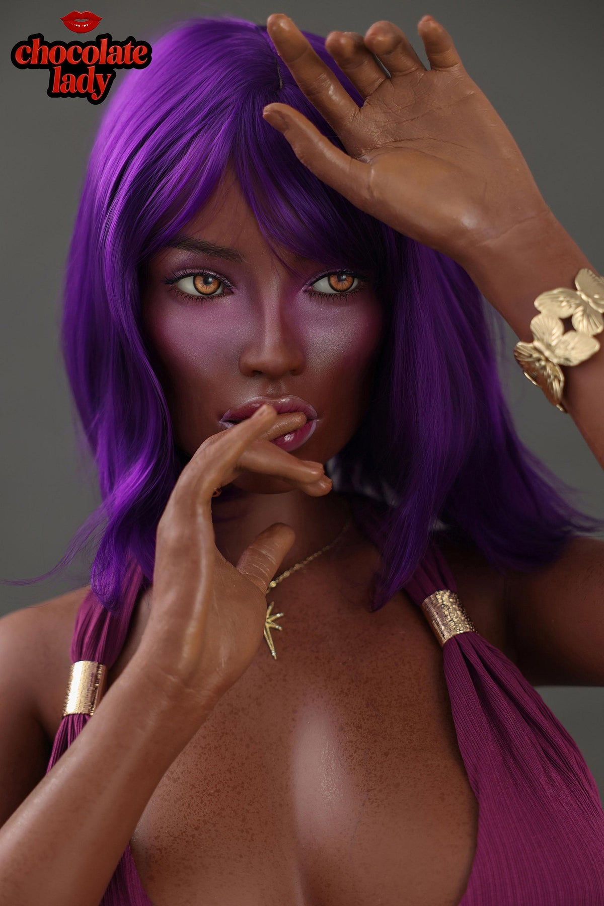 Aim 160cm C-Cup Silicone Sex Doll - Chocolate Lady Doll - side view