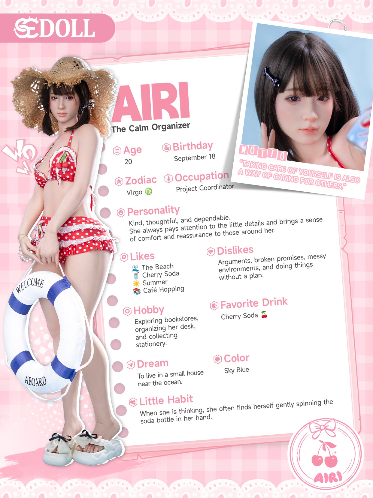 Airi.A Realistic Skin Textures T159cm(5ft3) A-Cup Full Silicone Sex Doll - SEDOLL®
