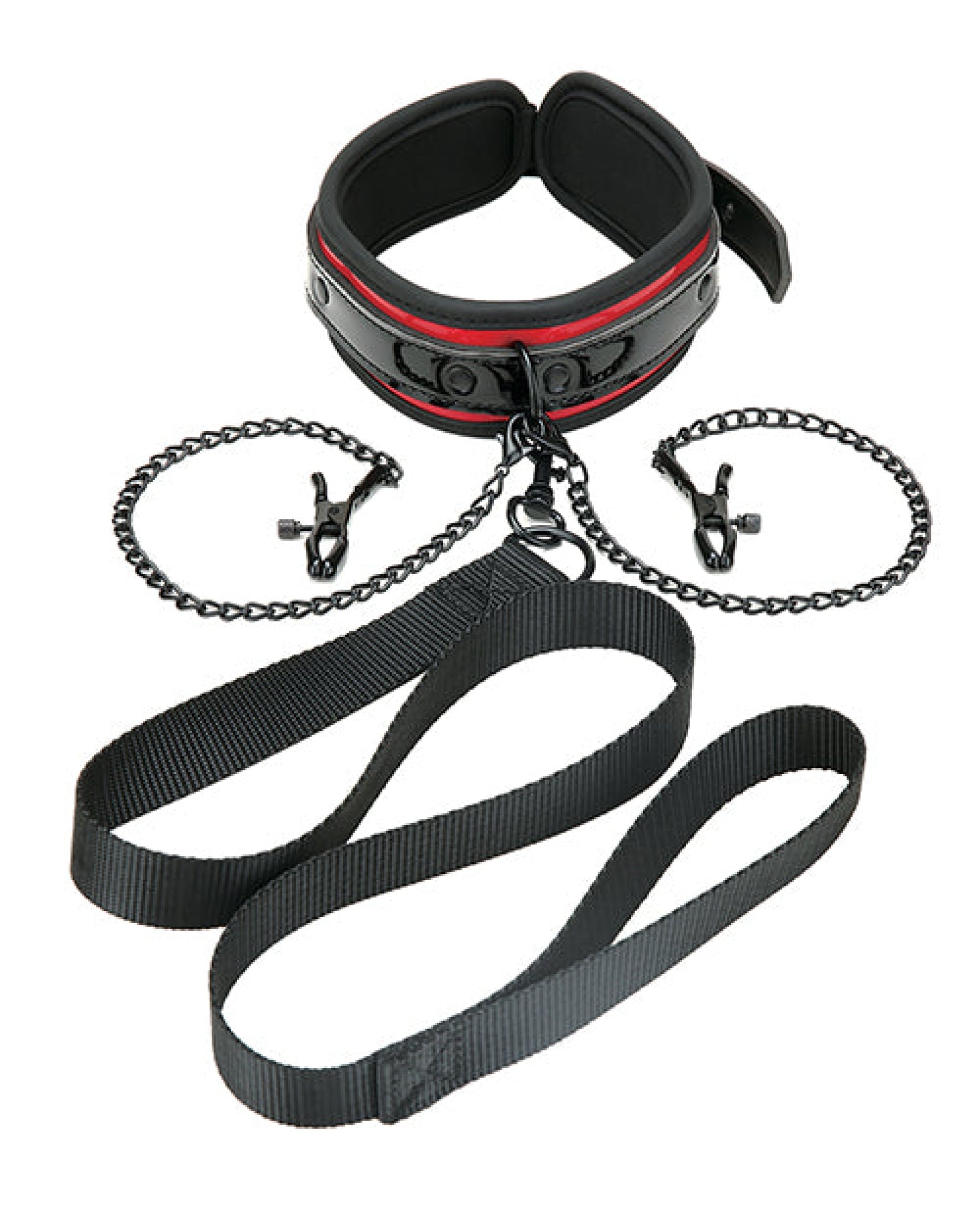 Whipsmart Heartbreaker Collar & Leash Set - Black/red Xgen