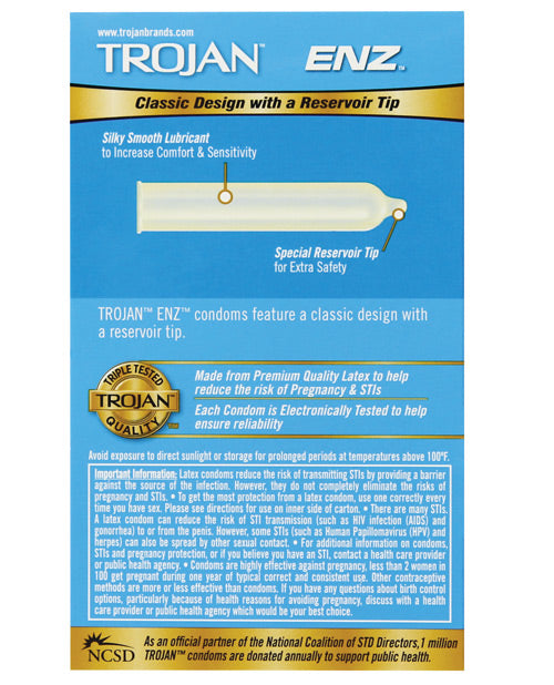 Trojan Enz Lubricated Condoms - JLD Trojan Enz Lubricated Condoms - JLD