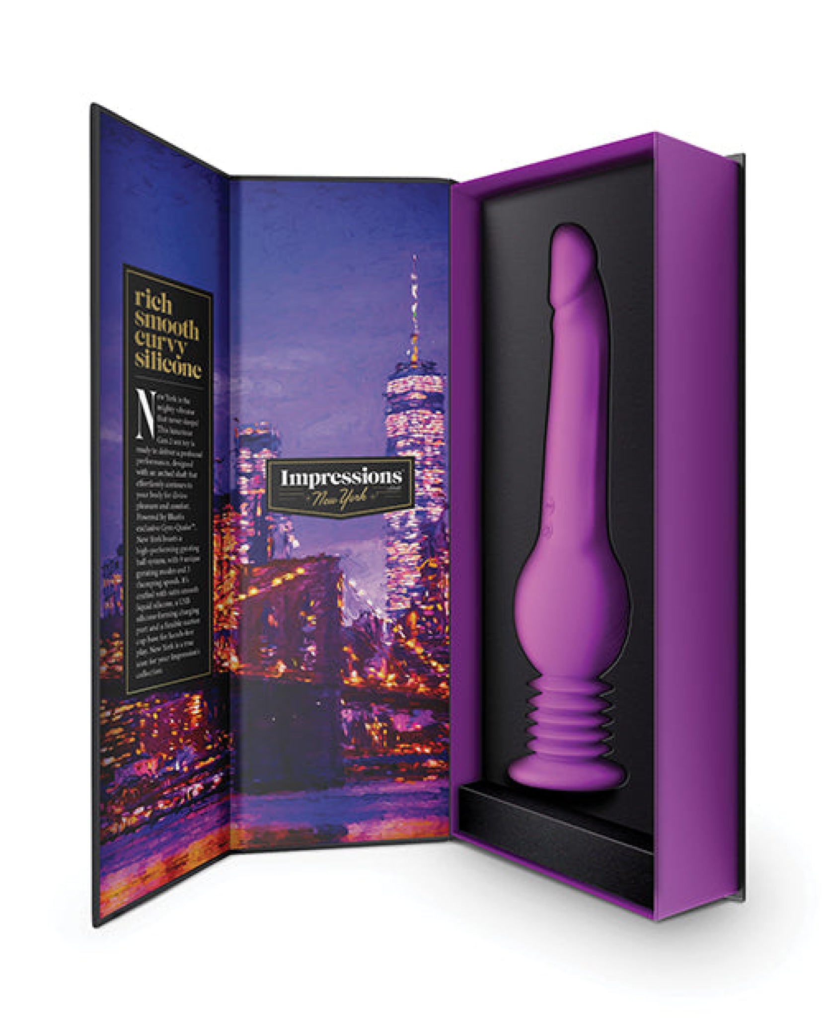 Blush Impressions New York Gyro Quake Dildo - Purple Blush Novelties