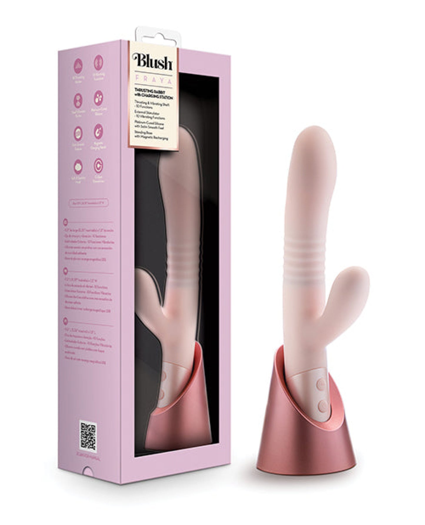 Blush Fraya Rabbit Rechargeable Vibrator - Pink Blush Novelties