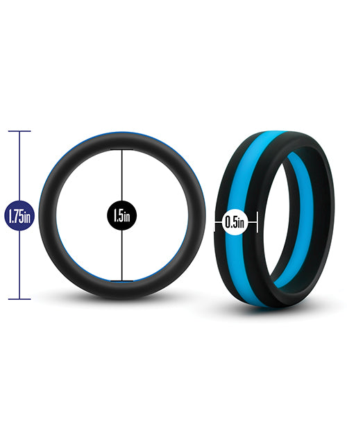 Blush Performance Silicone Go Pro Cock Ring - Black/Blue Blush Novelties