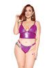Darque PVC Bralette & G-String - Purple QN Coquette International