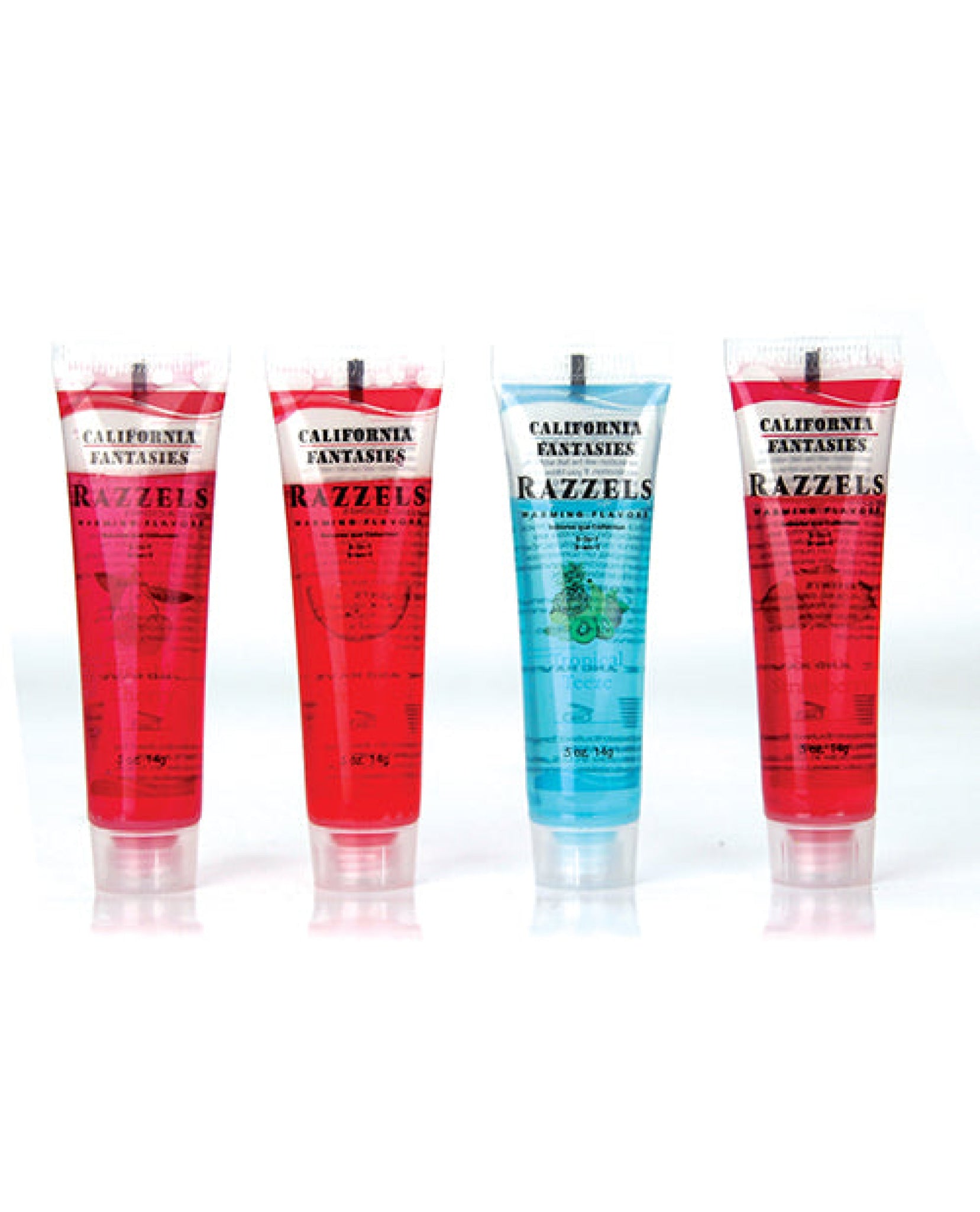 Razzels 3 in 1 Warming Lubricant  - .5 oz Tube Asst. Flavors Bowl of 52 California Fantasies