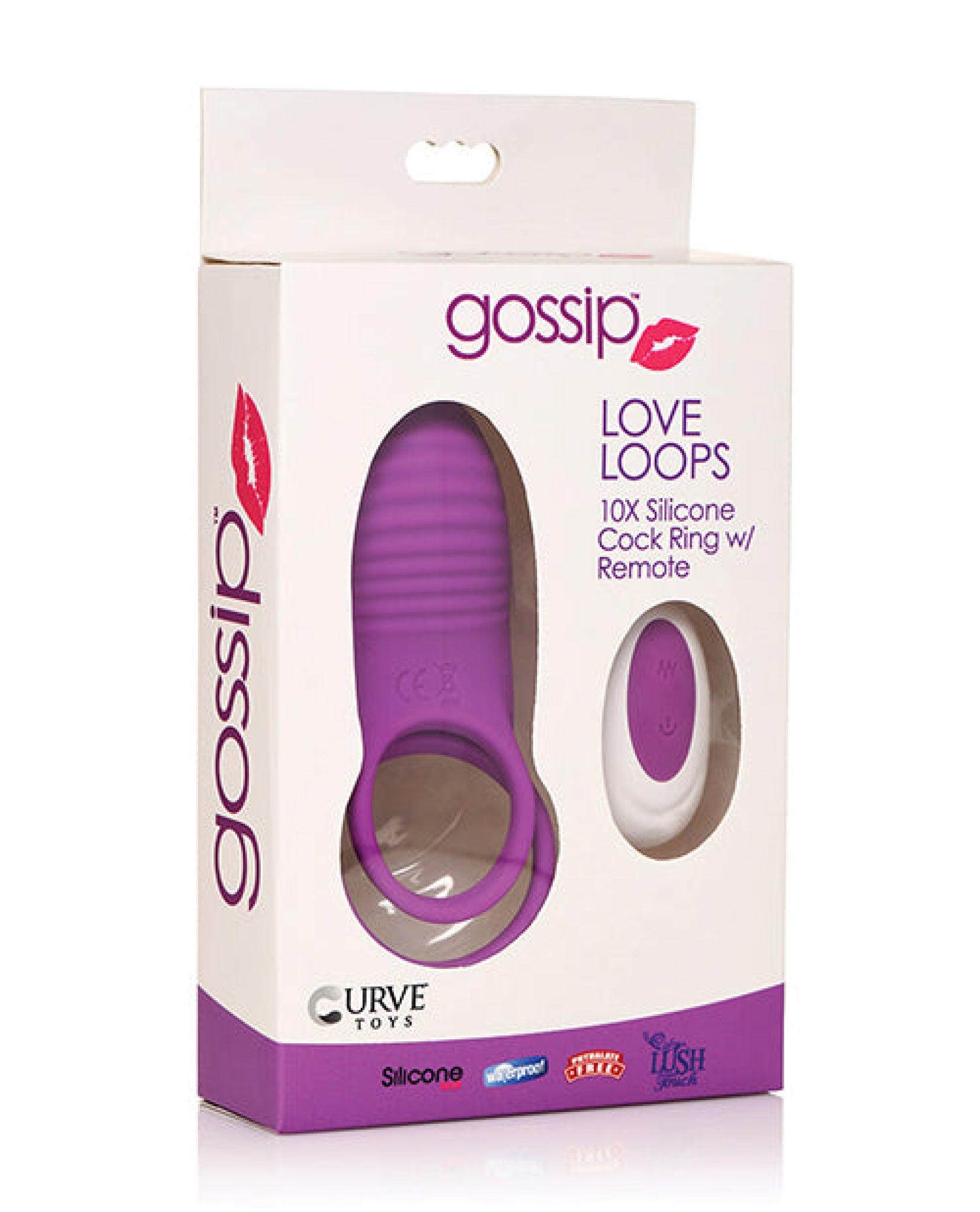 Curve Toys Gossip Love Loops 10x Silicone Cock Ring W/remote Curve Toys