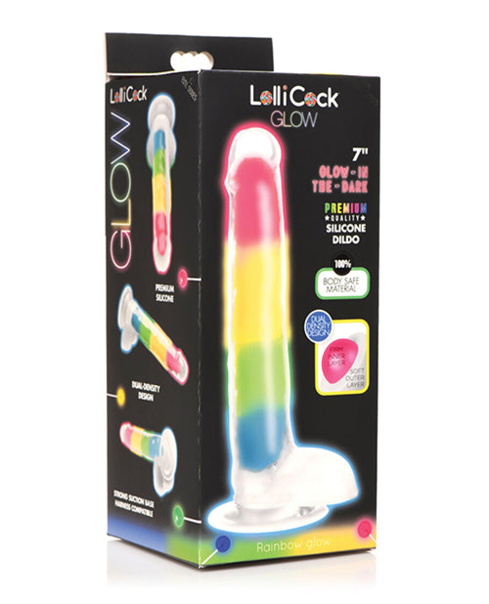 Curve Toys Lollicock 7" Glow In The Dark Silicone Dildo W/balls Curve Toys
