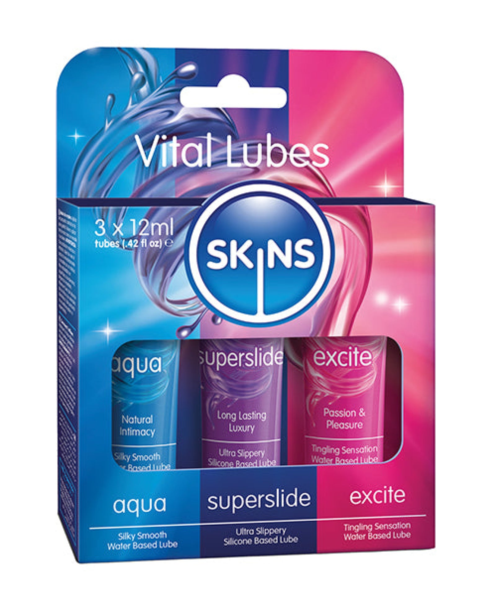 Skins Vital Lubes - 12 ml Tubes Pack of 3 Creative Conceptions