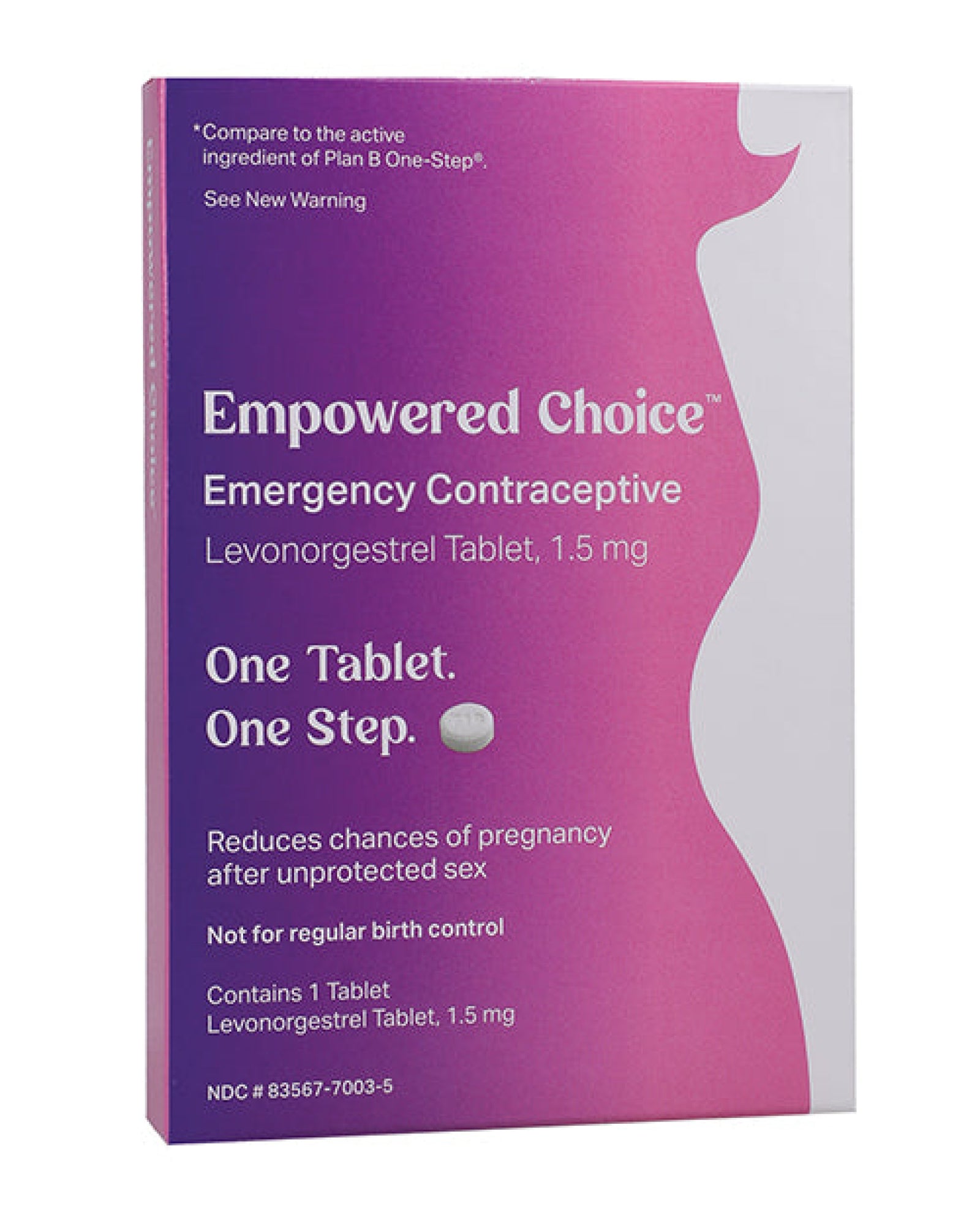 Versea Empowered Choice Emergency Contraception Single Levonorgestrel Pill - 1.5 mg Tablet Doc Johnson Consignment