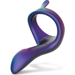 Hueman Eclipse Cock Ring w/Vibrating Perineum - Purple One-dc
