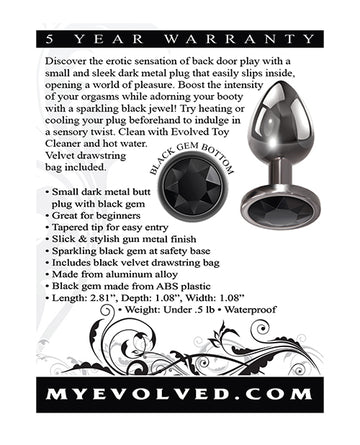 Evolved Black Gem Anal Plug Evolved Novelties INC
