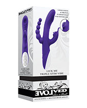 Evolved Lick Me Triple Stim Vibe - Purple Evolved Novelties INC vibrators