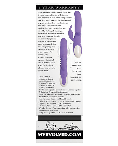 Evolved Thick & Thrust Bunny Dual Stim Rechargeable - Purple Evolved Novelties INC