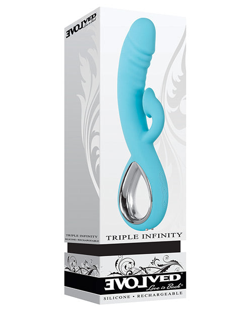 Evolved Triple Infinity - Teal Evolved Novelties INC vibrators