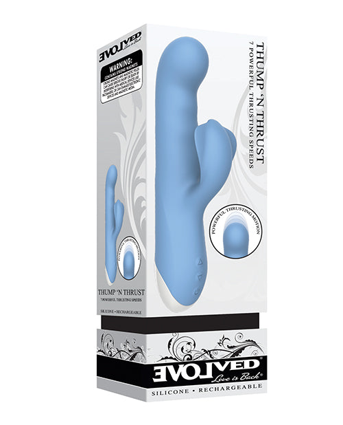 Evolved Thump n Thrust Rechargeable Dual Stim - Blue Evolved Novelties INC vibrators