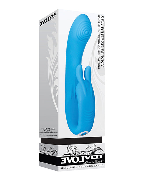 Evolved Sea Breeze Bunny Rechargeable Dual Stim - Blue Evolved Novelties INC vibrators