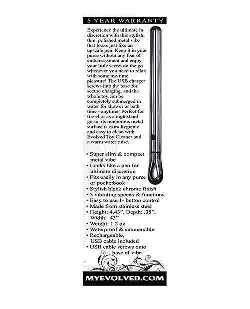 Evolved Pen Pal Vibe - Black Evolved Novelties INC