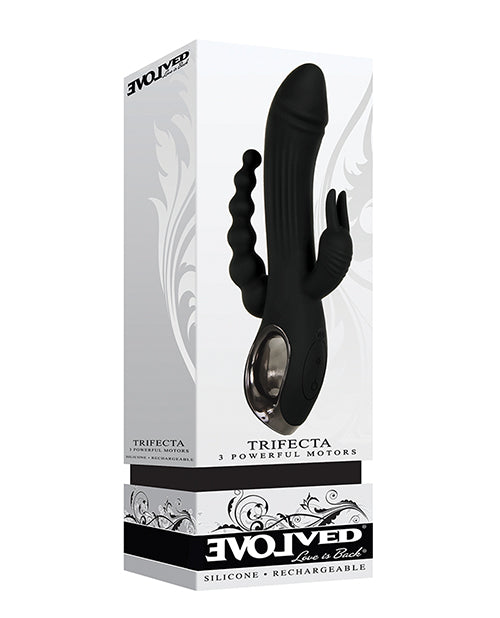 Evolved Trifecta Triple Stim Rechargeable - Black Evolved Novelties INC vibrators