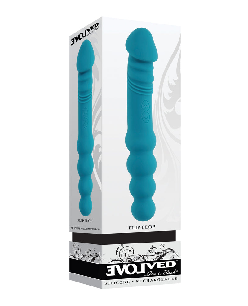 Evolved Flip Flop Dual-Sided Vibrator - Teal Evolved Novelties INC vibrators