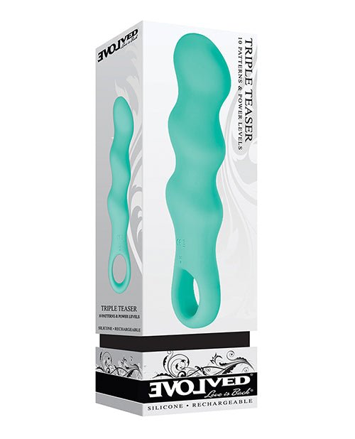 Evolved Triple Teaser - Teal Evolved Novelties INC vibrators