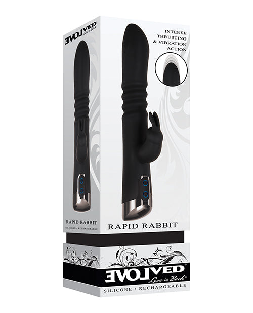 Evolved Rapid Rabbit Thrusting Dual Vibe - Black Evolved Novelties INC vibrators