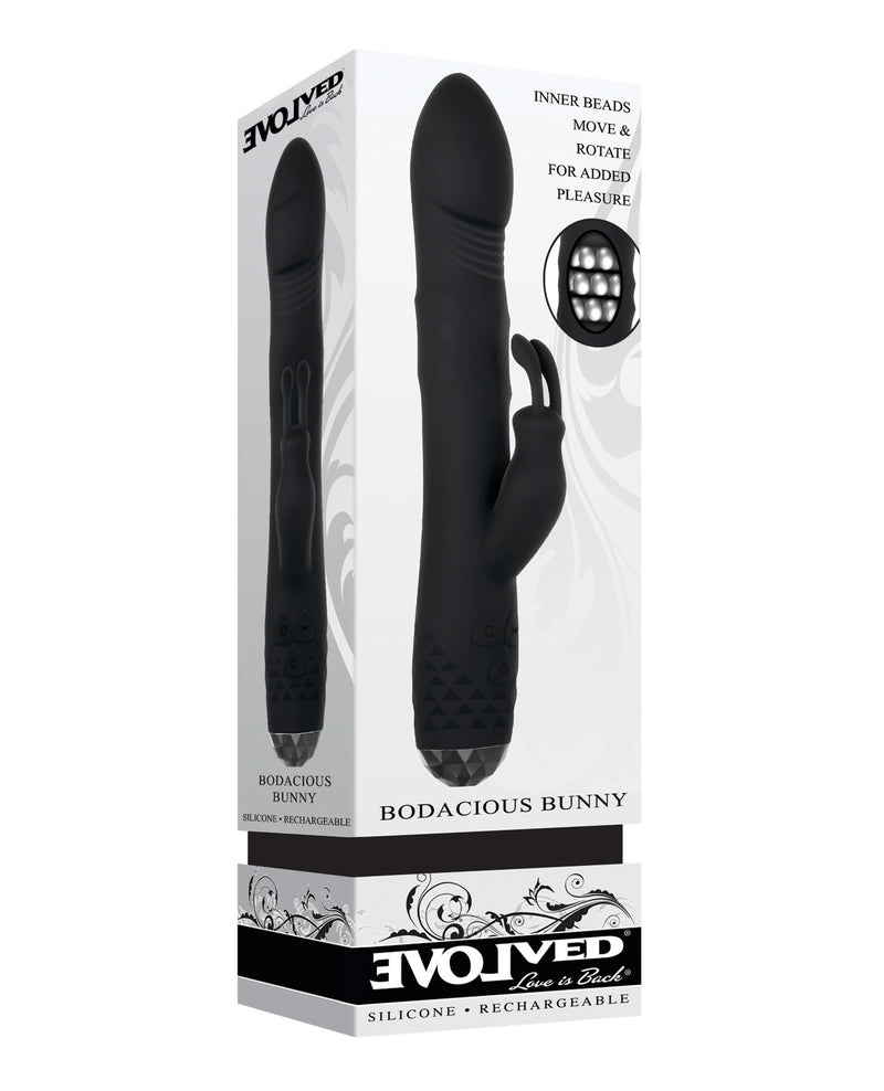 Evolved Bodacious Bunny Rotating Rabbit - Black Evolved Novelties INC vibrators