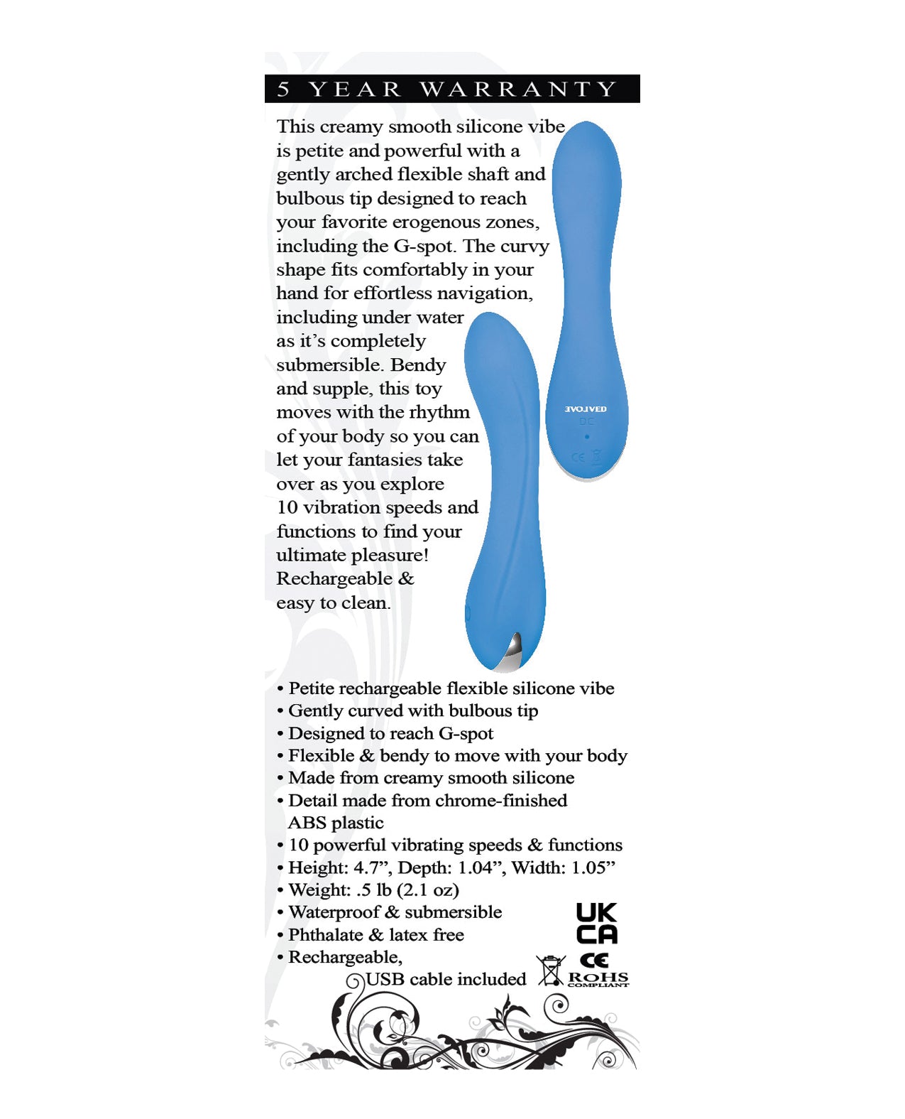 Evolved Blue Crush Petite Vibe - Blue Evolved Novelties INC