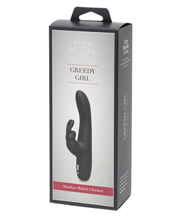 Fifty Shades of Grey Greedy Girl Rechargeable Slimline Rabbit Vibrator - Black Lovehoney C/o Wow Tech