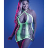 Glow Synthesize UV Reactive Seamless Halter Dress - Neon Green QN Fantasy Lingerie