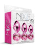 Nixie Metal Butt Plug Trainer Set W/inlaid Jewel Global Novelties LLC