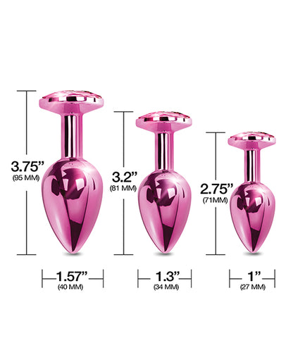 Nixie Metal Butt Plug Trainer Set W/inlaid Jewel Global Novelties LLC