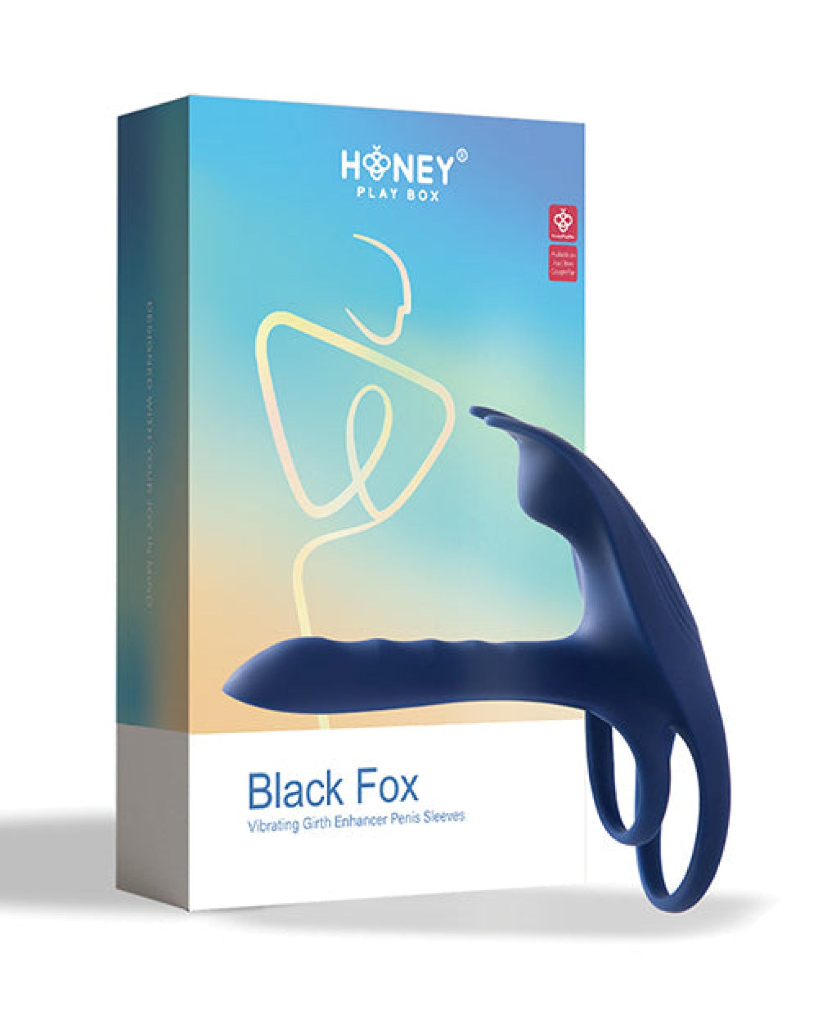 Black Fox Vibrating Girth Enhancer Penis Sleeve - Blue Uc Global Trade
