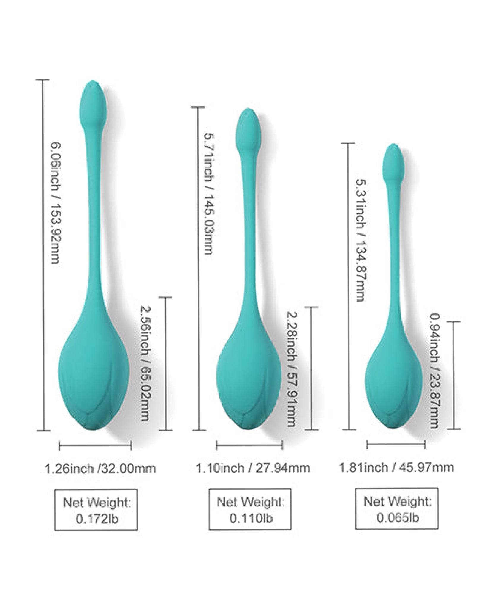 Bluebell Floral 3 Size & Weight Kegel Ball Exercise Set - Blue Uc Global Trade INChoney Play B