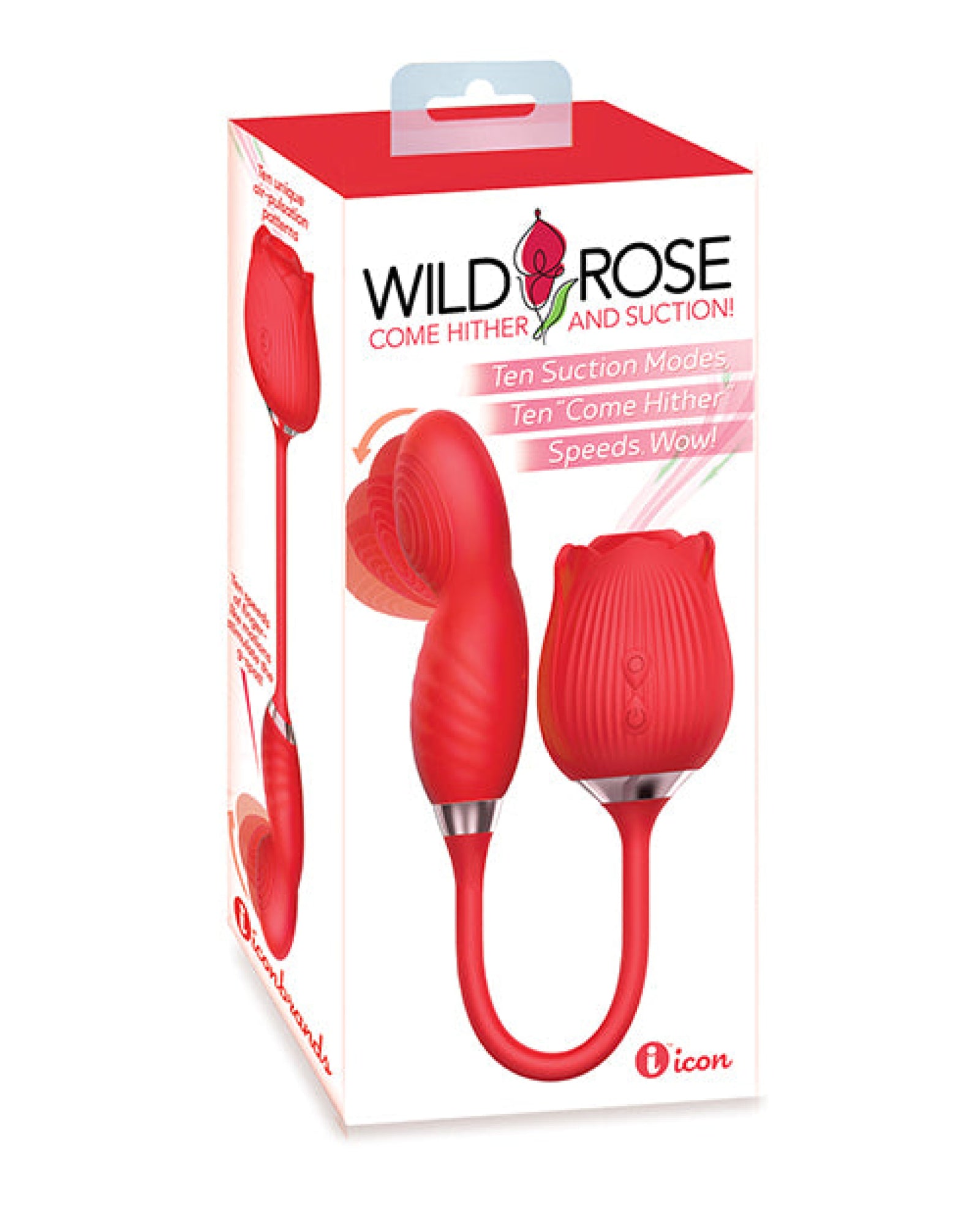 Wild Rose Suction & Come Hither Vibrator - Red Icon
