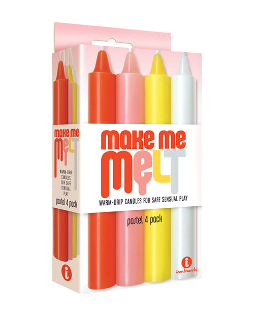 The 9's Make Me Melt Sensual Warm Drip Candles - Pastel Pack of 4 Icon Brands INC