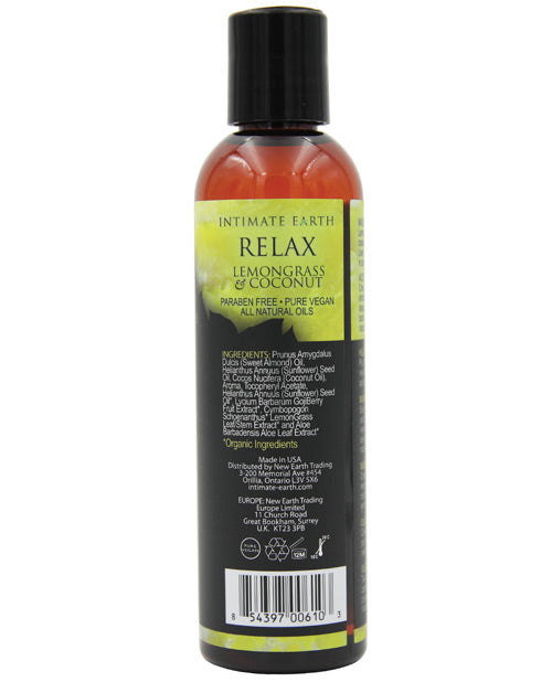Intimate Earth Relaxing Massage Oil - 120 Ml Coconut & Lemongrass New Earth Trading LLC