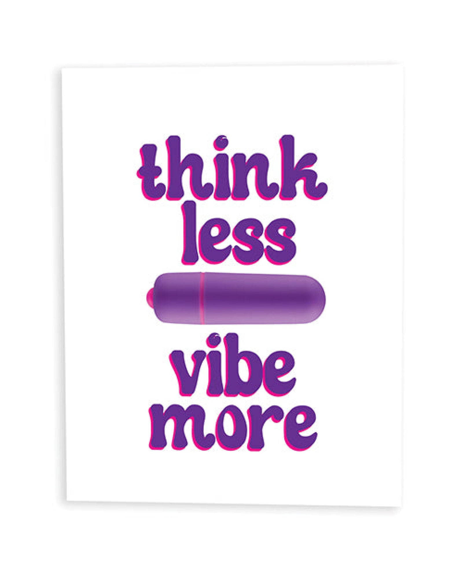 Think Less, Vibe More Naughty Greeting Card W/rock Candy Vibrator & Fresh Vibes Towelettes Kush Kards