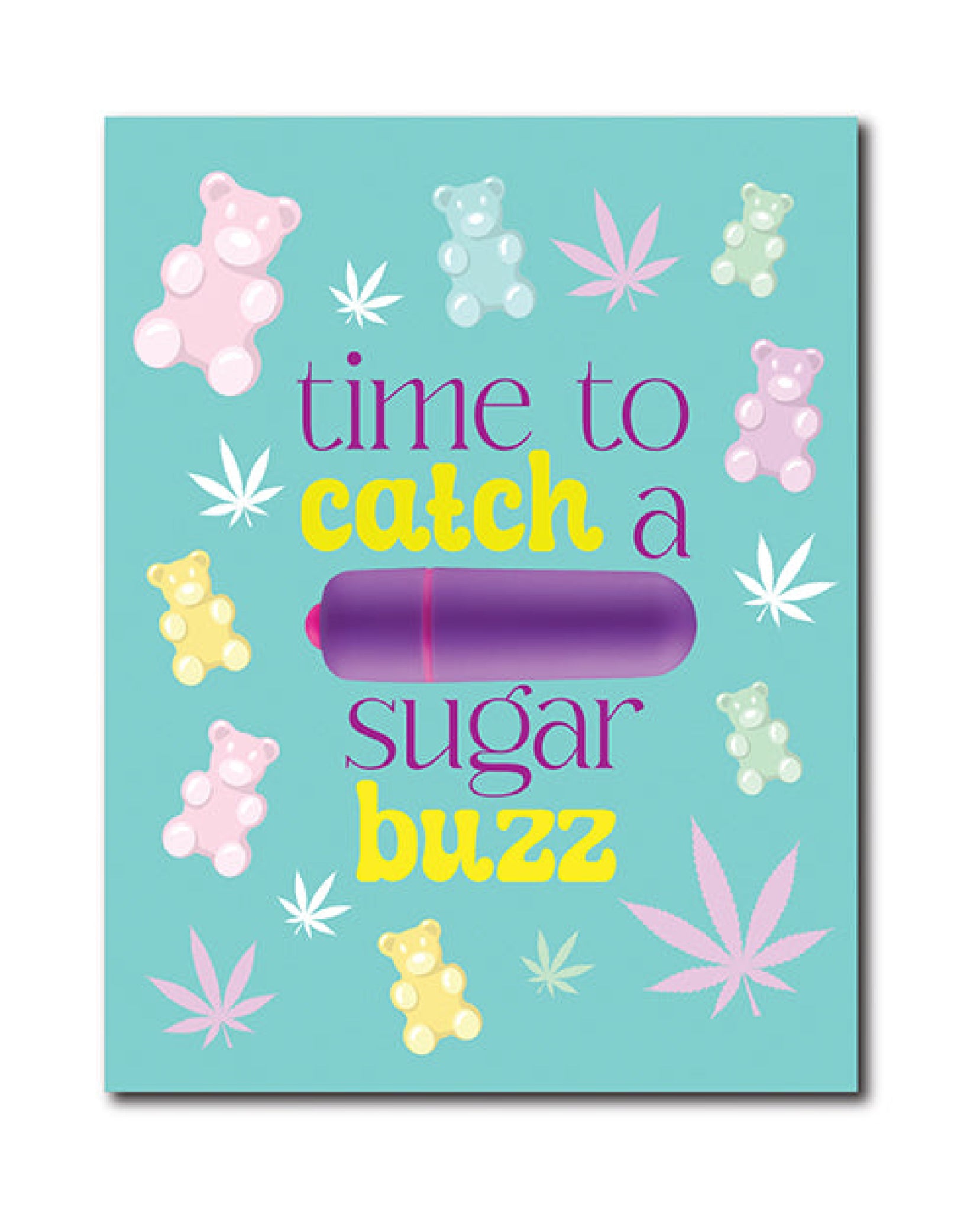 420 Foreplay Sugar Buzz Greeting Card w/Rock Candy Vibrator & Fresh Vibes Towelettes Kush Kards LLC