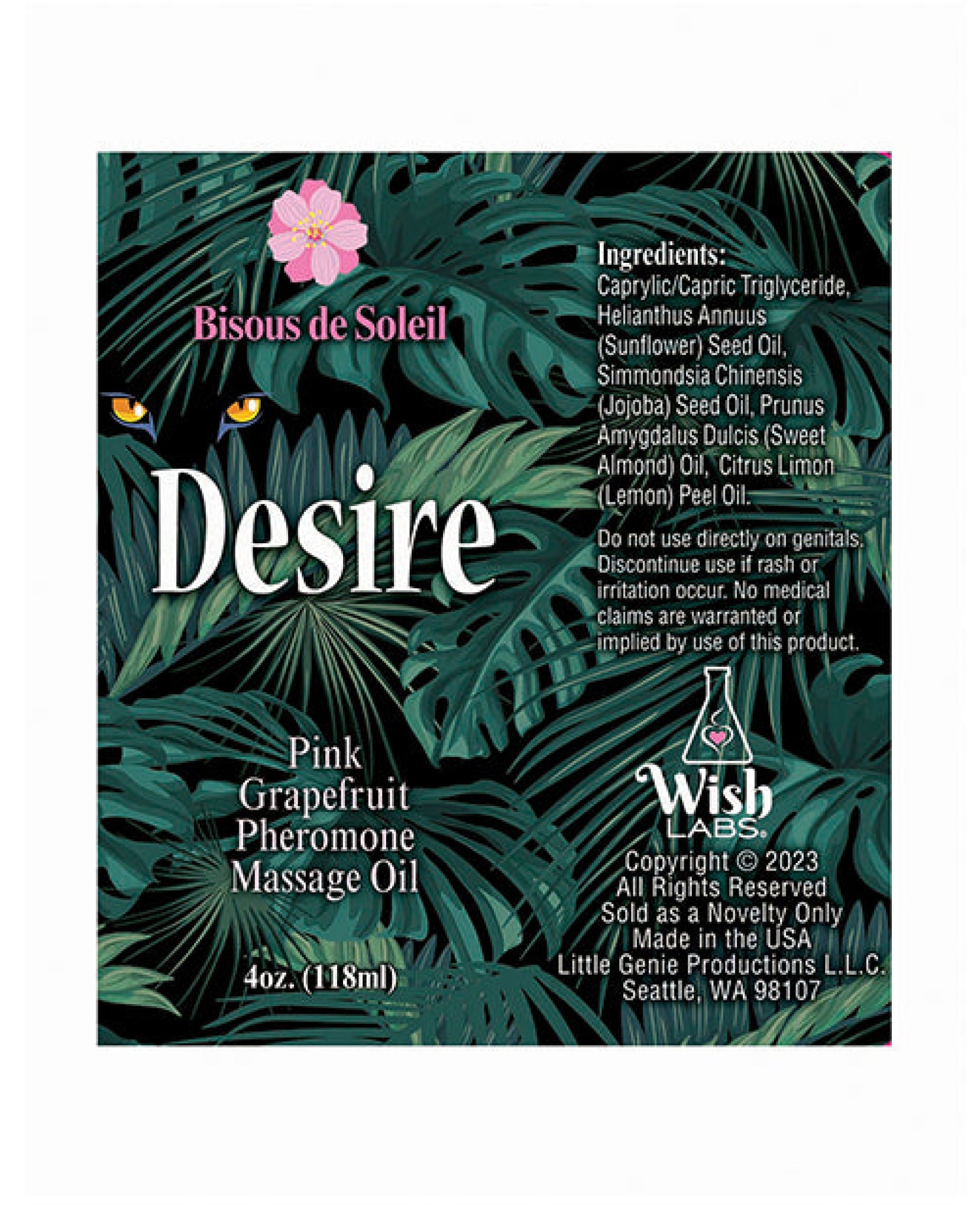 Desire Pheromone Massage Oil - 4 Oz Little Genie
