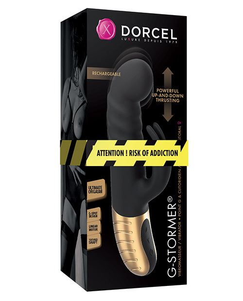 Dorcel G-Stormer Thrusting G Spot Rabbit - Black/Gold Lovely Planet vibrators
