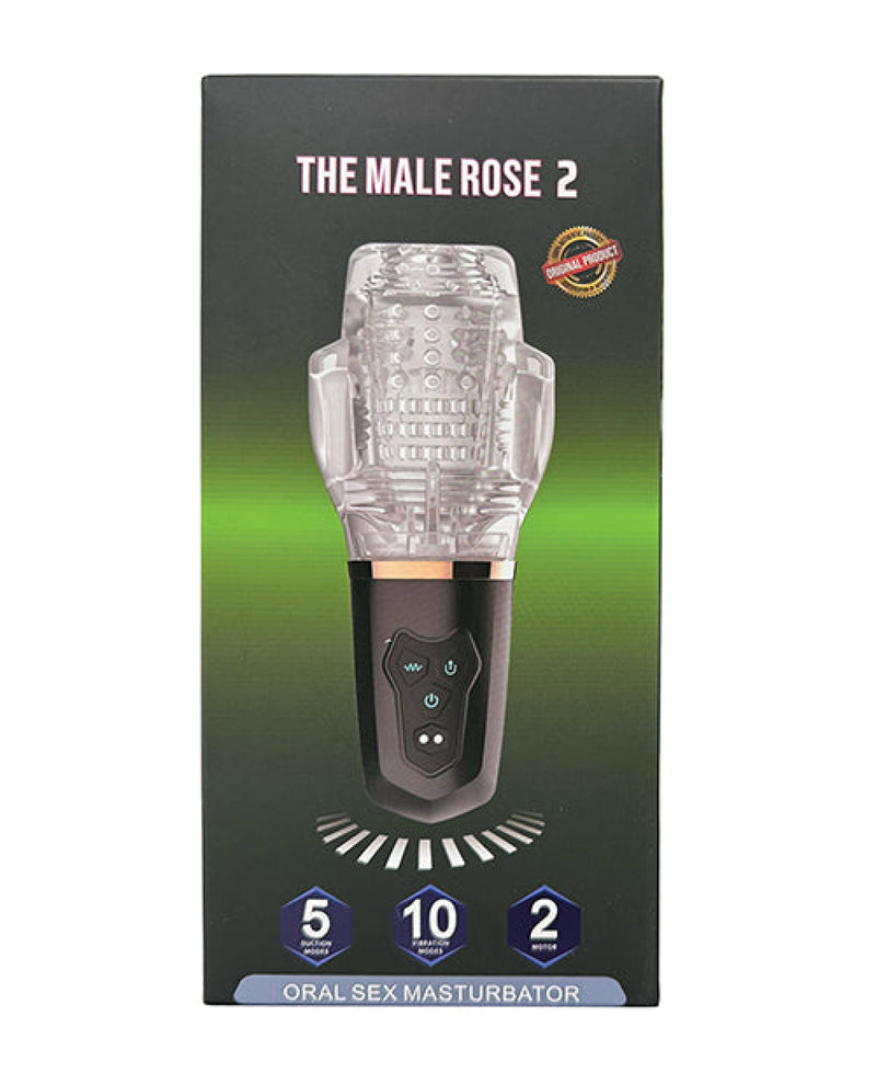 The Male Rose 2 Sucking & Vibrating Blow Job Sucker - Black Megga Mgt LLCDba The Male Rose