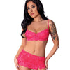 Get It Girl Lace Bra w/Skirt & Thong - Pink Magic Moments Int'l